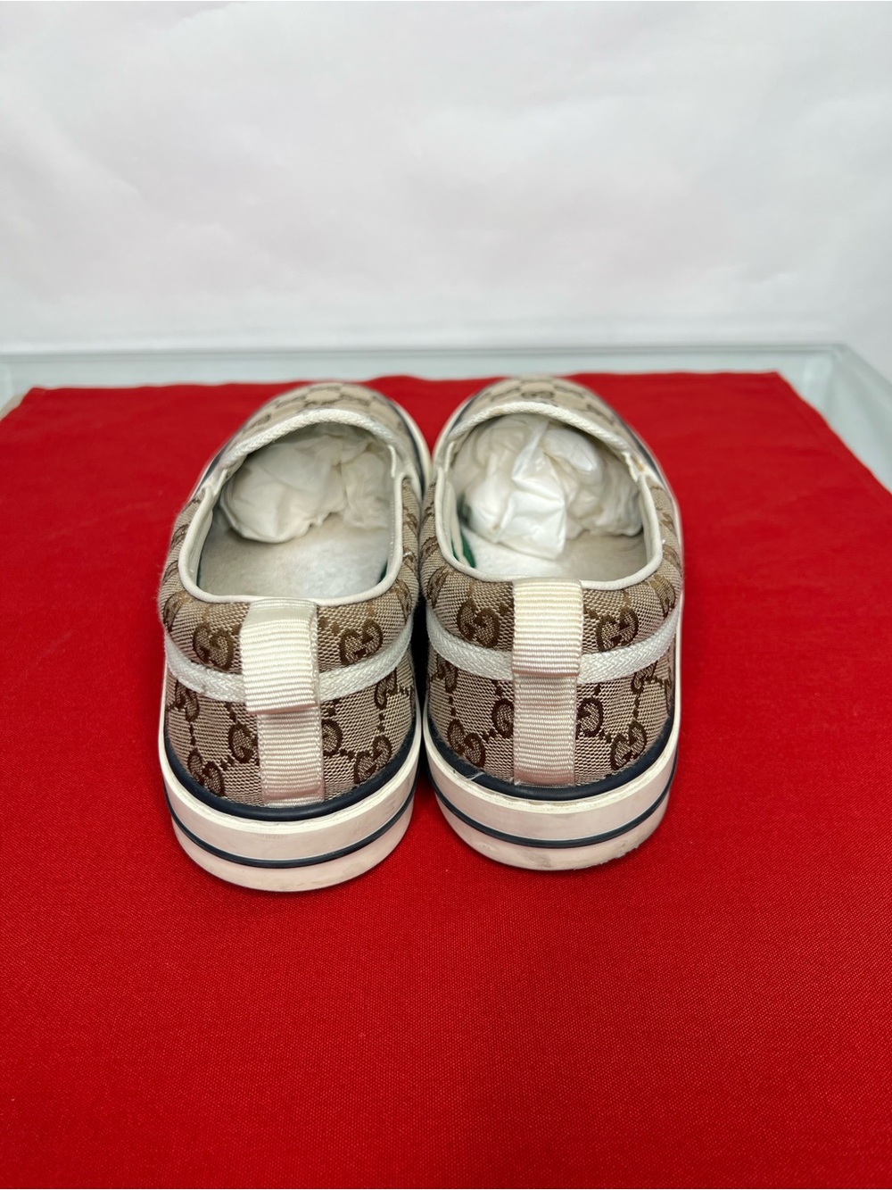 Gucci 1977 Brown GG Monogram Slip-On Sneakers - Picture 3 of 8
